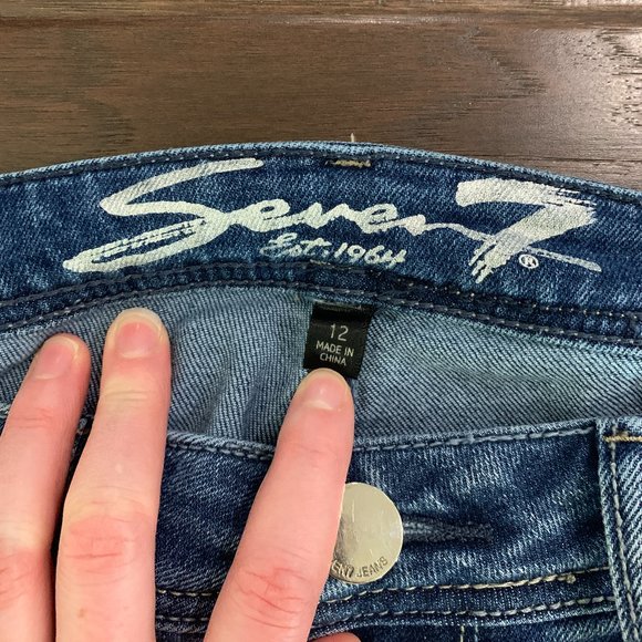 Gently Worn Seven 7 Limited Edition MidRise Stretch Novelty Ashbury Skinny Jeans - Picture 10 of 16